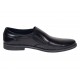 Pantofi barbati casual negri din piele naturala fara inchidere Ezel Elastic