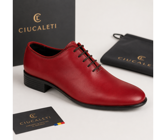 Pantofi barbati rosii eleganti din piele naturala Maximus GKR219R