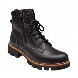 Ghete casual dama, din piele naturala (imblanite)  TINNA, Negru, GKR21N