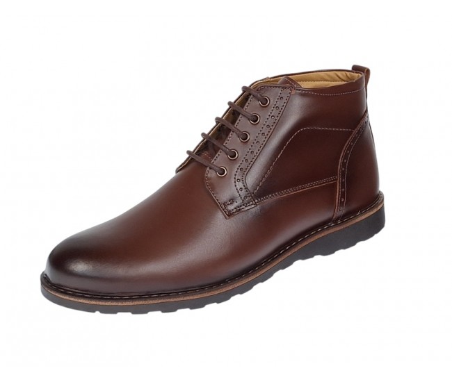 Ghete barbati casual din piele naturala cu siret (imblanite) Corsa - GKR21XM
