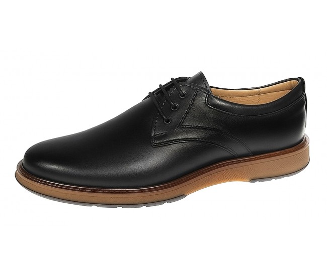 Pantofi barbati casual din piele naturala de culoare Neagra GKR230NS