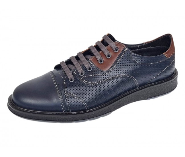 Pantofi barbati casual din piele naturala Bleumarin Matritat GKR231BTR