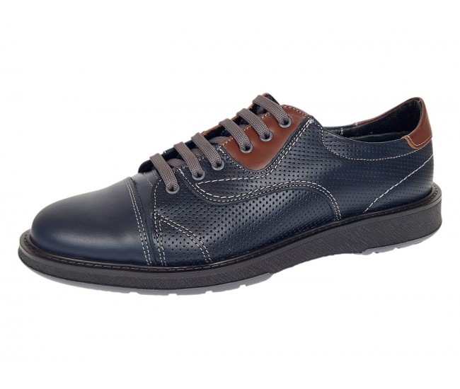 Pantofi barbati casual din piele naturala Bleumarin Matritat GKR231BTR
