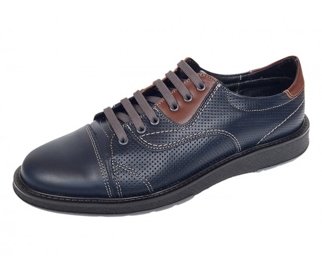 Pantofi barbati casual negri din piele naturala matritata GKR231NTR