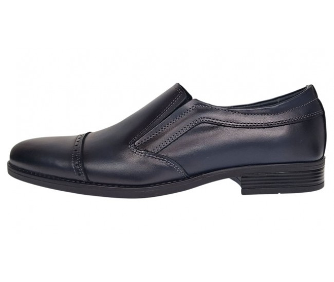 Pantofi barbati eleganti din piele naturala Bleumarin fara siret GKR232BL