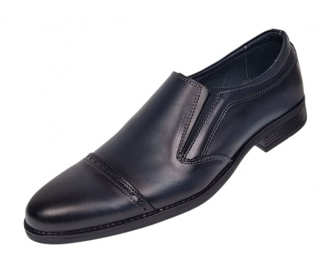 Pantofi barbati eleganti din piele naturala Bleumarin fara siret GKR232BL