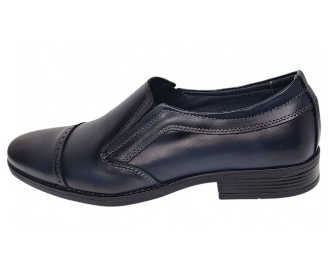 Pantofi barbati eleganti din piele naturala Bleumarin fara siret GKR232BL