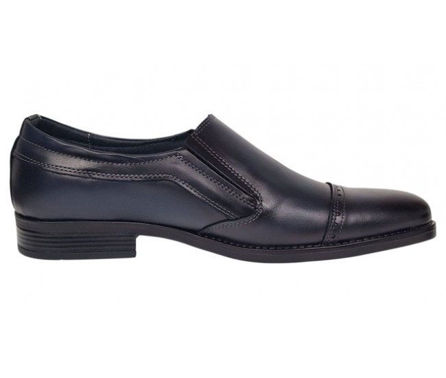 Pantofi barbati eleganti din piele naturala Bleumarin fara siret GKR232BL