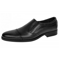 Pantofi barbati negri eleganti din piele naturala fara siret GKR232NB