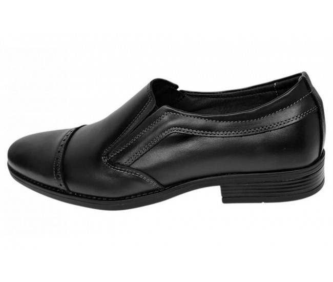 Pantofi barbati negri eleganti din piele naturala fara siret GKR232NB