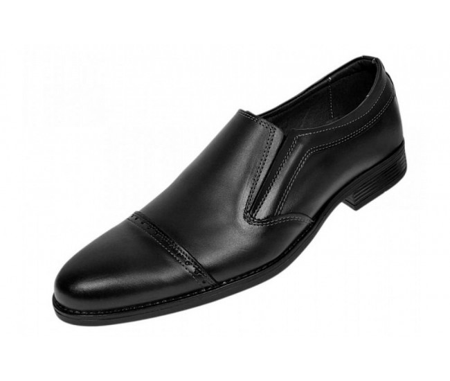 Pantofi barbati negri eleganti din piele naturala fara siret GKR232NB