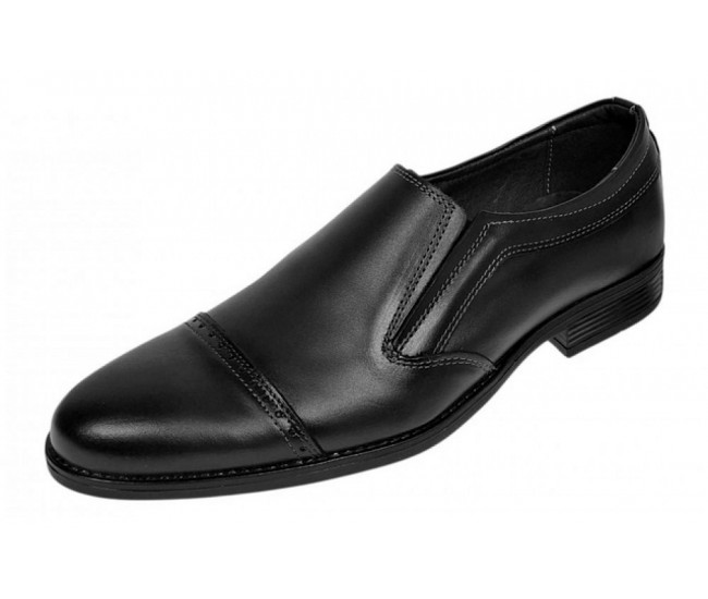 Pantofi barbati negri eleganti din piele naturala fara siret GKR232NB