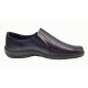 Pantofi barbati casual din piele naturala, perforati, cu elastic, calapod lat, Bleumarin - GKR23BL