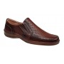 Pantofi barbati casual din piele naturala, perforati, cu elastic, calapod lat - GKR23M