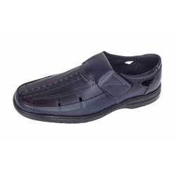 Pantofi barbati casual din piele naturala, calapod lat - Model GKR24 Bleumarin