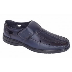 Pantofi barbati casual din piele naturala, calapod lat - Model GKR24 Bleumarin