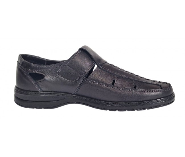 Pantofi barbati gri casual decupati din piele naturala  GKR24GRI