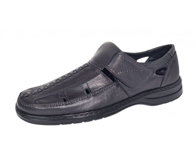 Pantofi barbati gri casual decupati din piele naturala  GKR24GRI