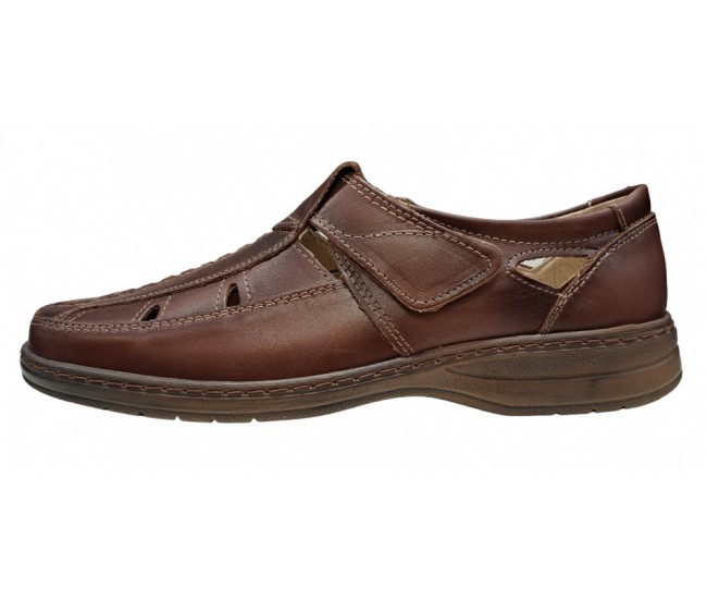 Pantofi barbati casual din piele naturala, decupati, cu arici (scai), calapod lat, GKR24M