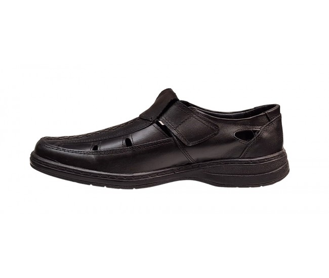 Pantofi barbati casual din piele naturala, decupati, cu scai, calapod lat, GKR24N