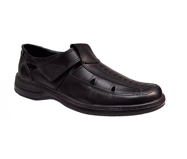 Pantofi barbati casual din piele naturala, decupati, cu scai, calapod lat, GKR24N