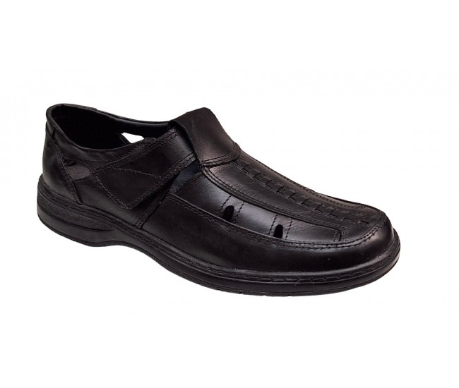 Pantofi barbati casual din piele naturala, decupati, cu scai, calapod lat, GKR24N