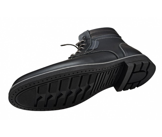 Ghete casual barbati, din piele naturala (imblanite)  TOMY, Negru, GKR26N