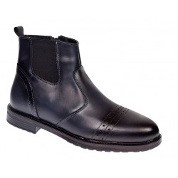 Ghete casual barbati din piele naturala (imblanite), Bleumarin, GKR28BLUE