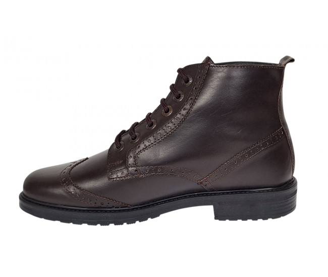 Ghete barbati Oxford din piele naturala imblanite GKR29 Maro Coffee Marimea 39