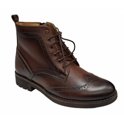 Ghete casual barbati, din piele naturala (imblanite), Maro, GKR29M