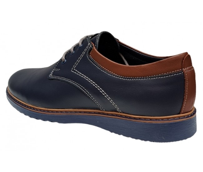 Pantofi barbati sport din piele naturala bleumarin, GKR30BLM