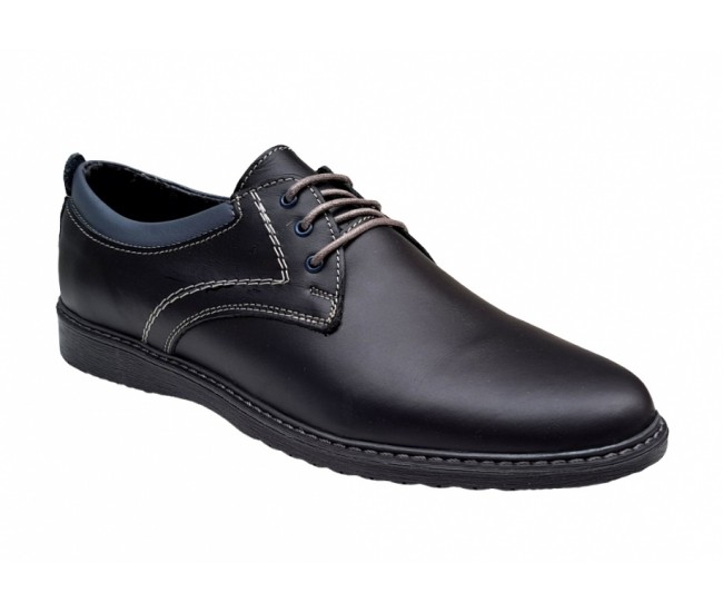 Pantofi barbati sport din piele naturala, negru, GKR30N