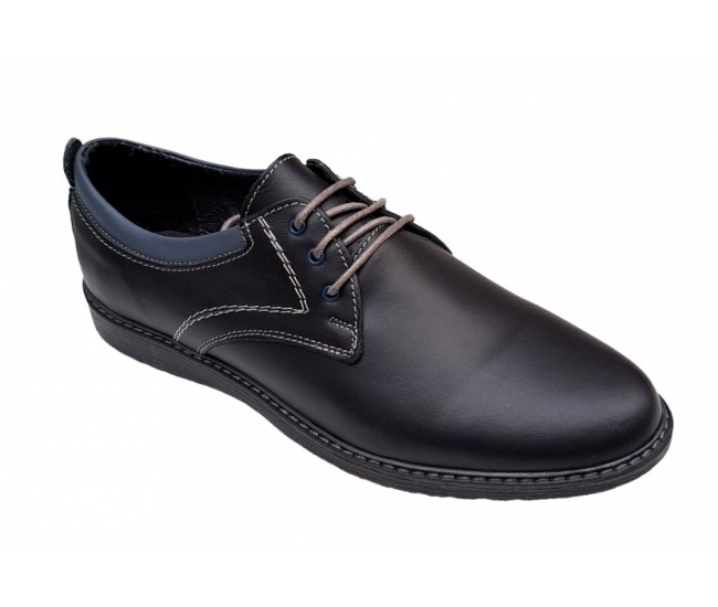 Pantofi barbati sport din piele naturala, negru, GKR30N