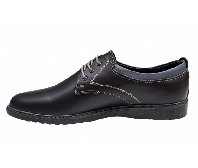Pantofi barbati sport din piele naturala, negru GKR30N