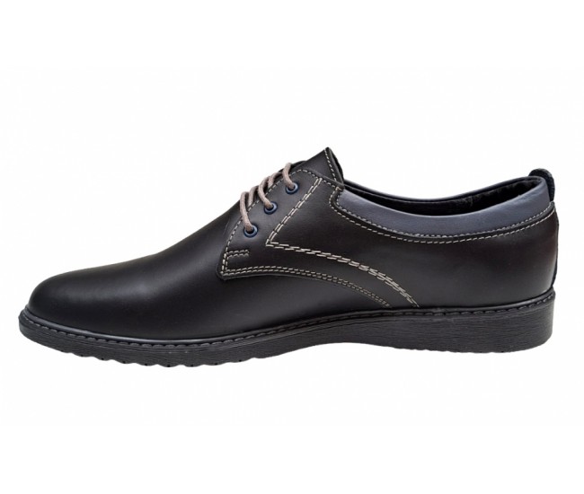 Pantofi barbati sport din piele naturala, negru, GKR30N