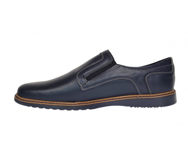 Pantofi casual barbati din piele naturala Bleumarin GKR 331ELBL