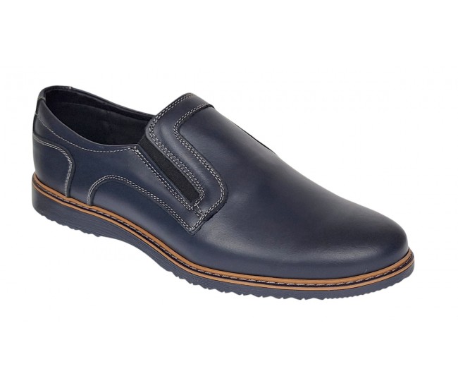 Pantofi casual barbati din piele naturala Bleumarin GKR 331ELBL