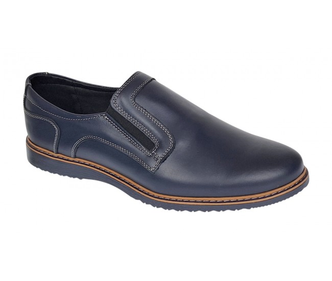 Pantofi casual barbati din piele naturala Bleumarin GKR 331ELBL