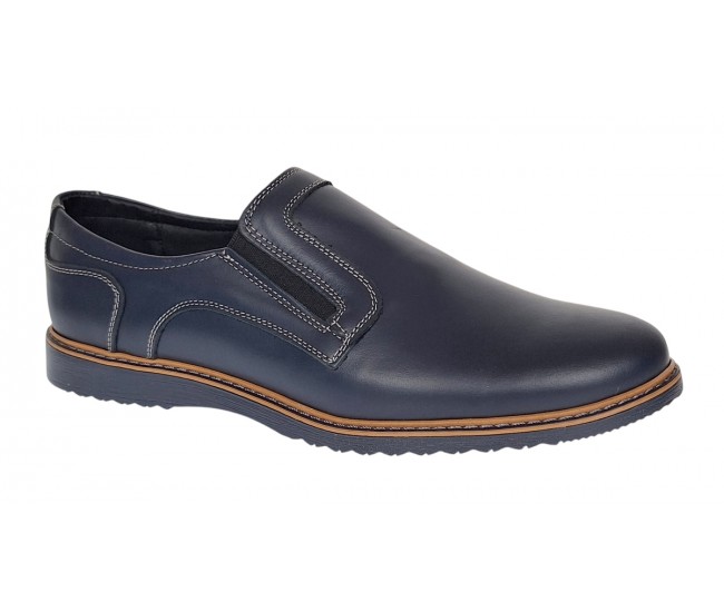 Pantofi casual barbati din piele naturala Bleumarin GKR 331ELBL