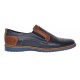 Pantofi barbati casual din piele naturala - Model bleumarin cu maro - GKR332EBL