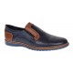 Pantofi barbati casual din piele naturala - Model bleumarin cu maro - GKR332EBL
