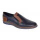 Pantofi barbati casual din piele naturala - Model bleumarin cu maro - GKR332EBL