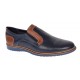 Pantofi barbati casual din piele naturala - Model bleumarin cu maro - GKR332EBL