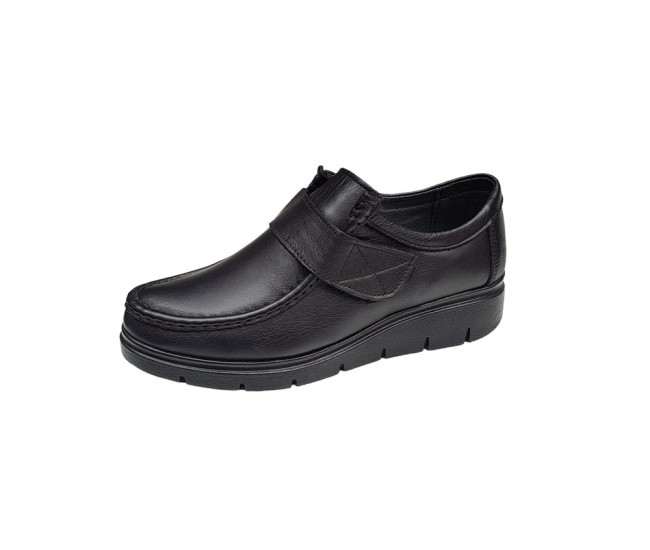 Pantofi dama casual, din piele naturala, negru box, SCAI, GKR33N