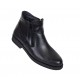 Ghete casual barbati, din piele naturala, cu fermoar, imblanite, negru, GKR35N