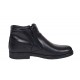 Ghete casual barbati, din piele naturala, cu fermoar, imblanite, negru, GKR35N