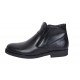 Ghete casual barbati, din piele naturala, cu fermoar, imblanite, negru, GKR35N