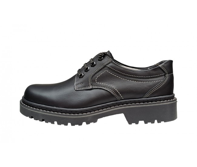 Bocanci barbati model semi din piele naturala Negru, Army Troops