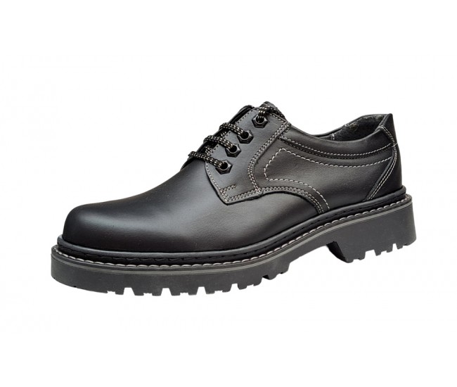 Bocanci barbati model semi din piele naturala Negru, Army Troops