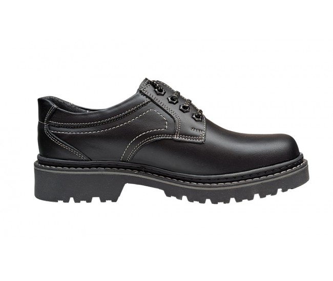 Bocanci barbati model semi din piele naturala Negru, Army Troops